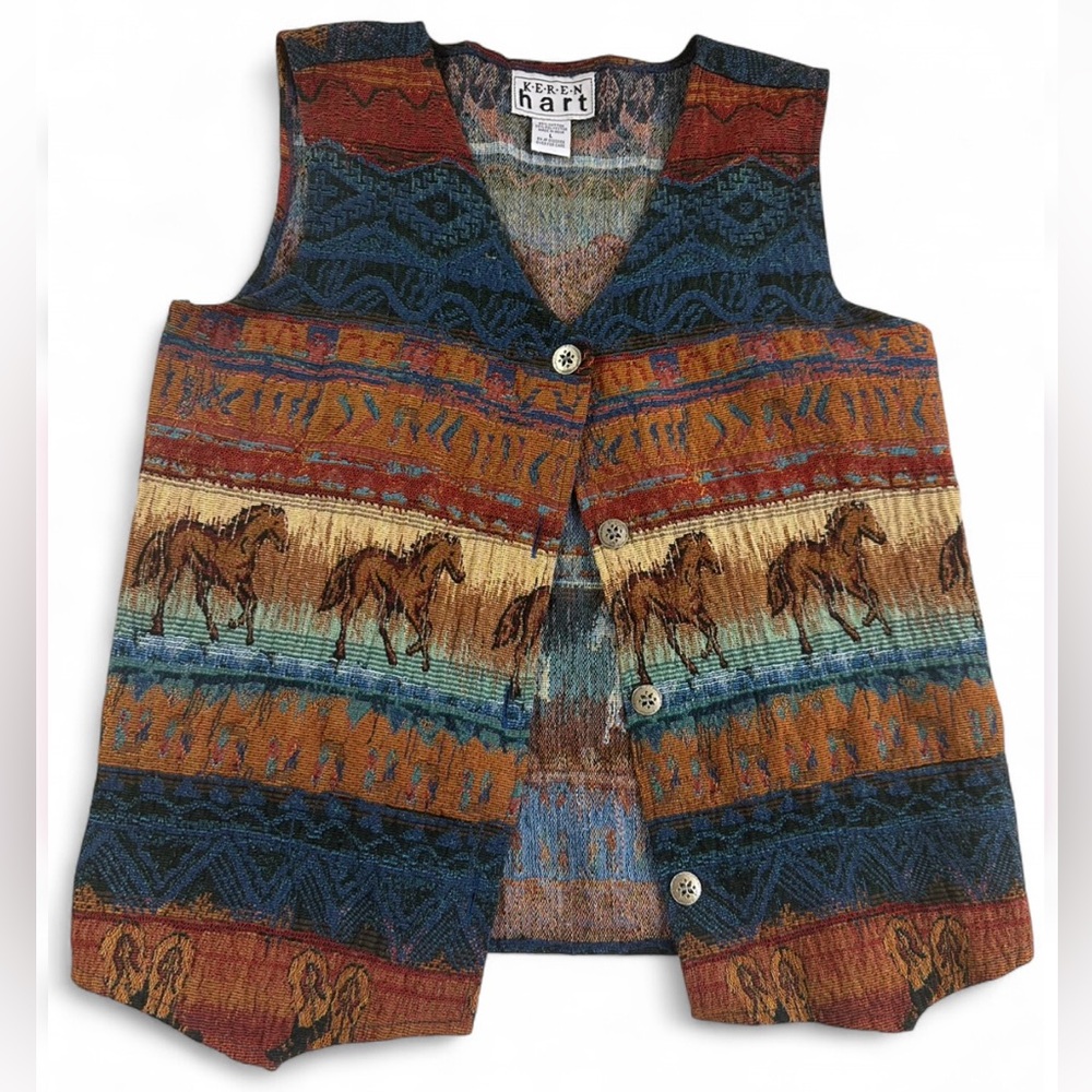 Vintage Keren Hart Western Tapestry Vest